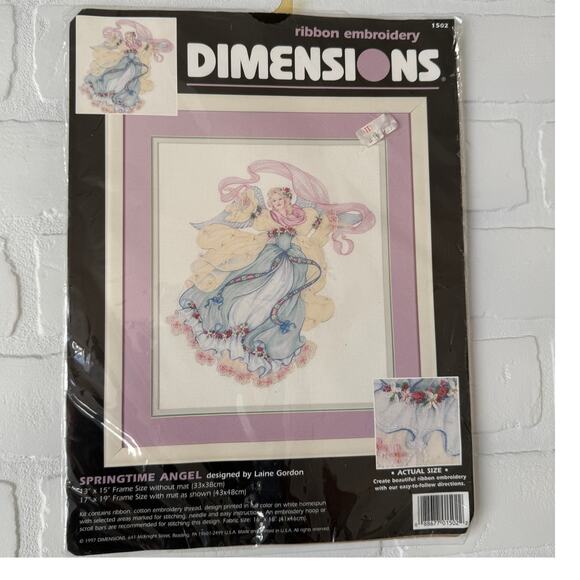 Vintage Dimensions Ribbon Embroidery NWT Springtime Angel Kit Floral #1502 - Picture 1 of 5